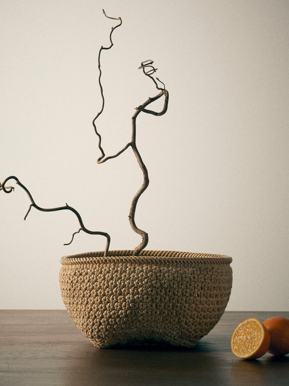 Junpei Kawaguchi - Hand-Braided Rattan Flower Basket - Brown - ABASK