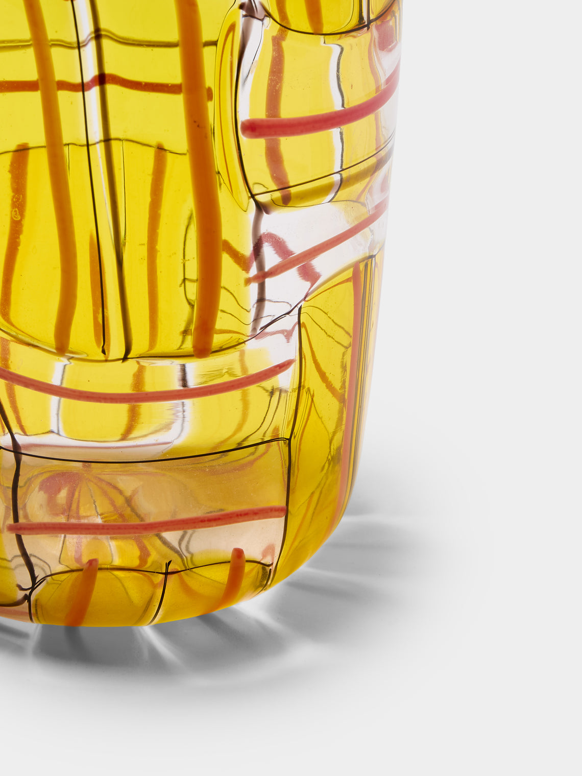 Antique and Vintage - 1980s Yoichi Ohira for De Majo Glass Vase (8.5in/21.5cm) - Yellow - ABASK