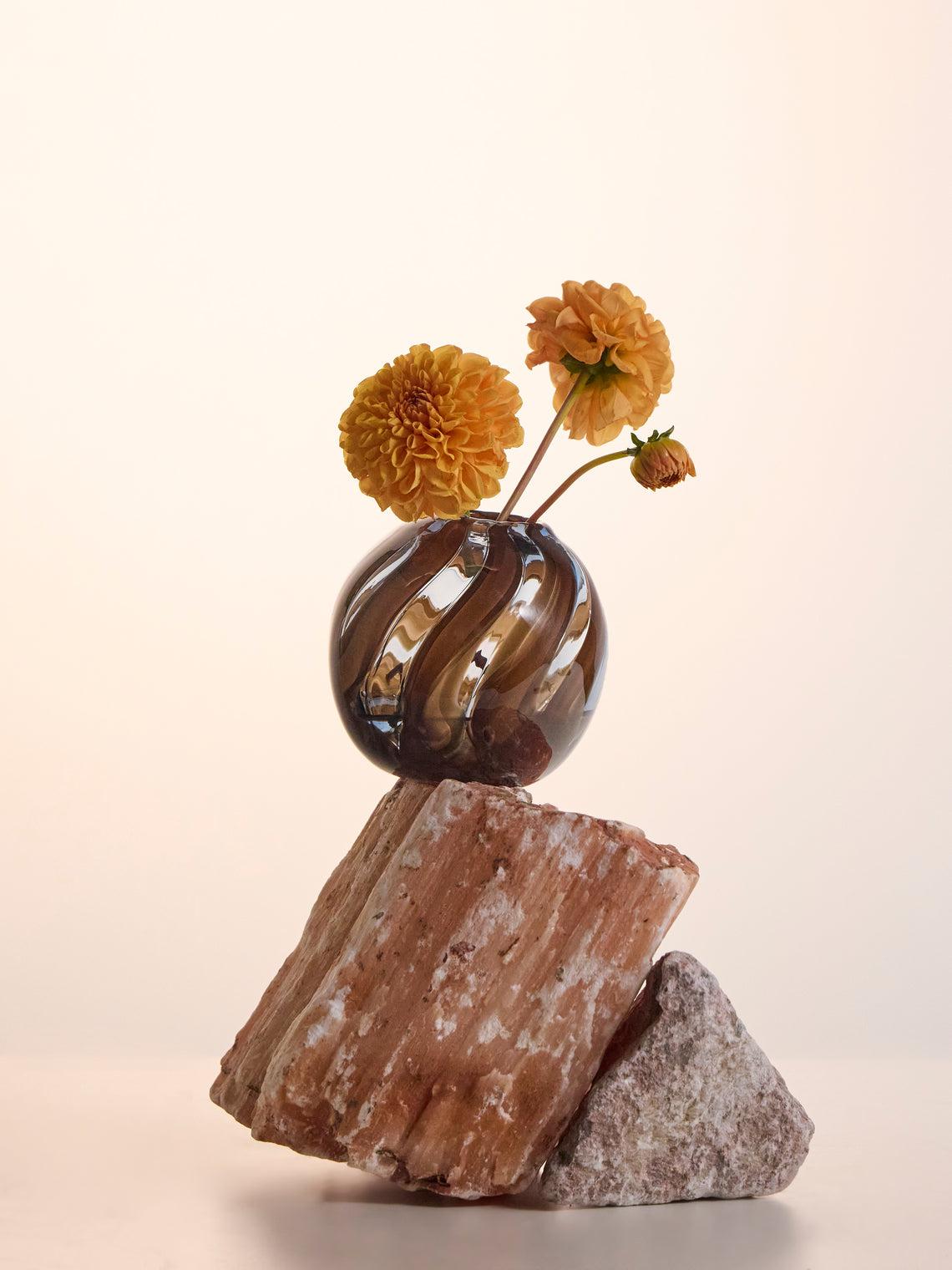 Moonarij - Babymoon Hand-Blown Glass Vase (4.5in/12cm) - Brown - ABASK