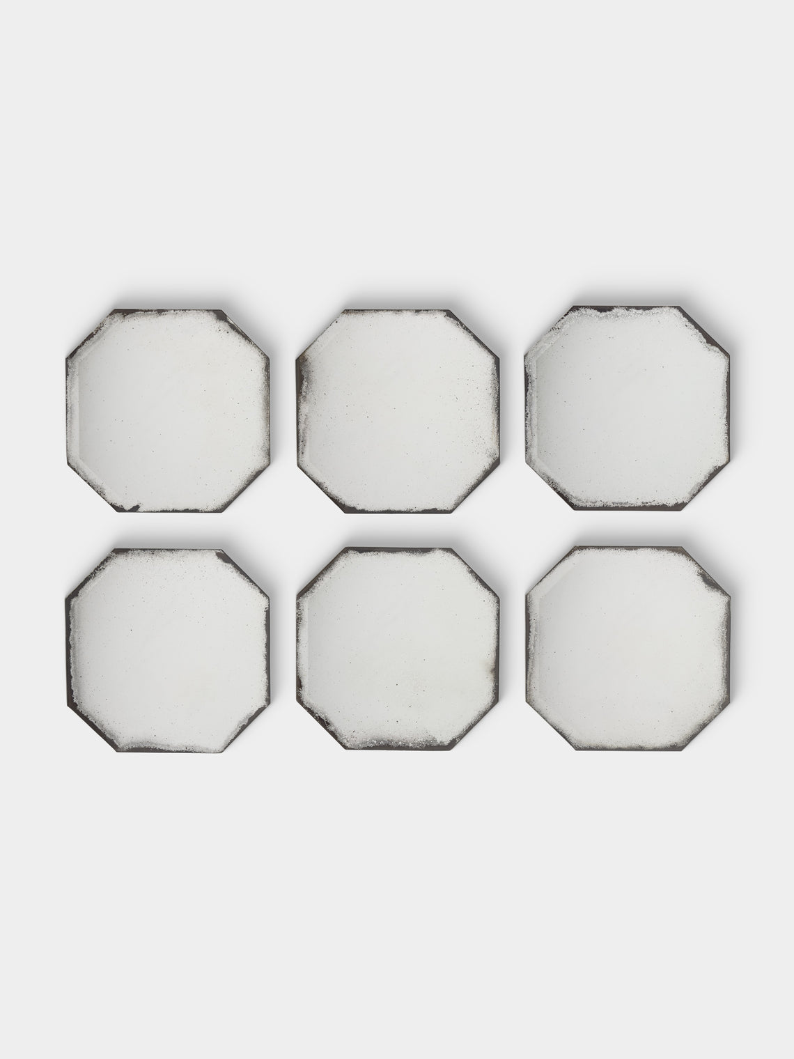 Borgo delle Tovaglie - Octo Mirrored Glass Placemats (Set of 6) - Silver - ABASK