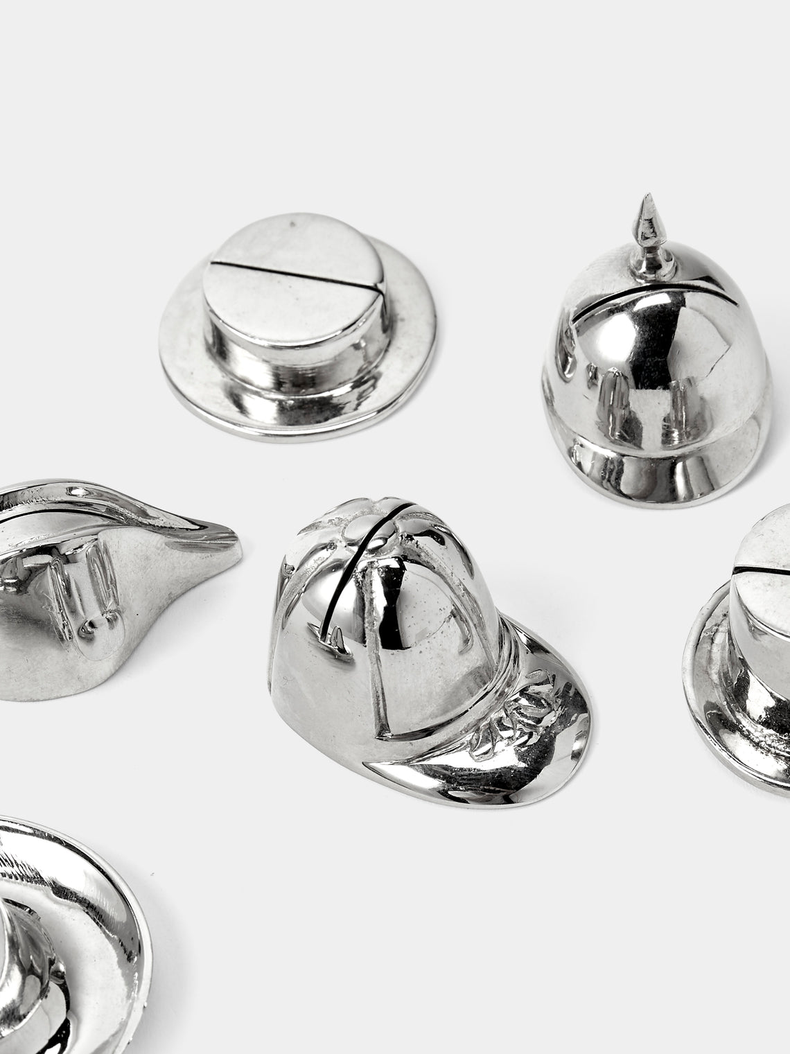Antique and Vintage - Mid-Century Hats Silver-Plated Knife Rests (Set of 6) - Silver - ABASK
