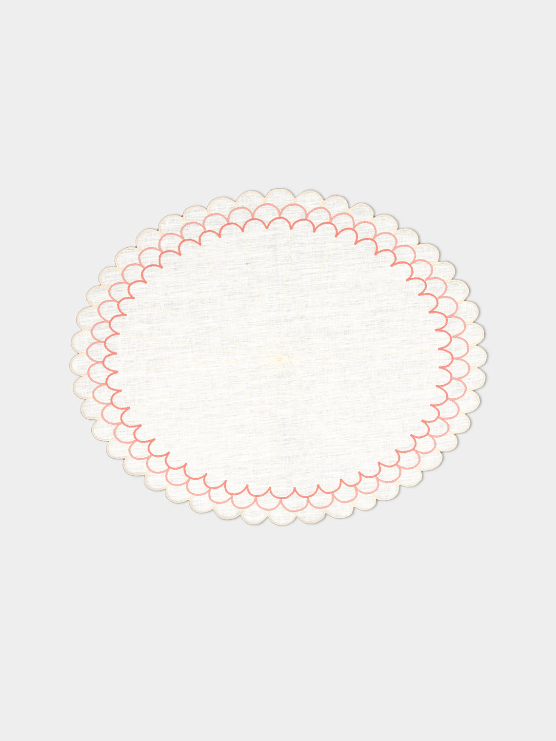 Los Encajeros - Escamas Embroidered Linen Placemats (Set of 4) -  - ABASK - 