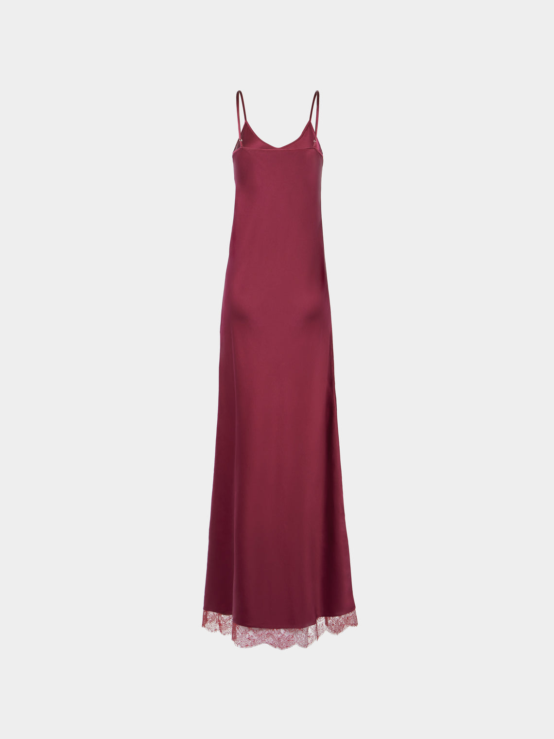 Ryan Roche - Silk and Lace Long Slip Dress - Red - ABASK