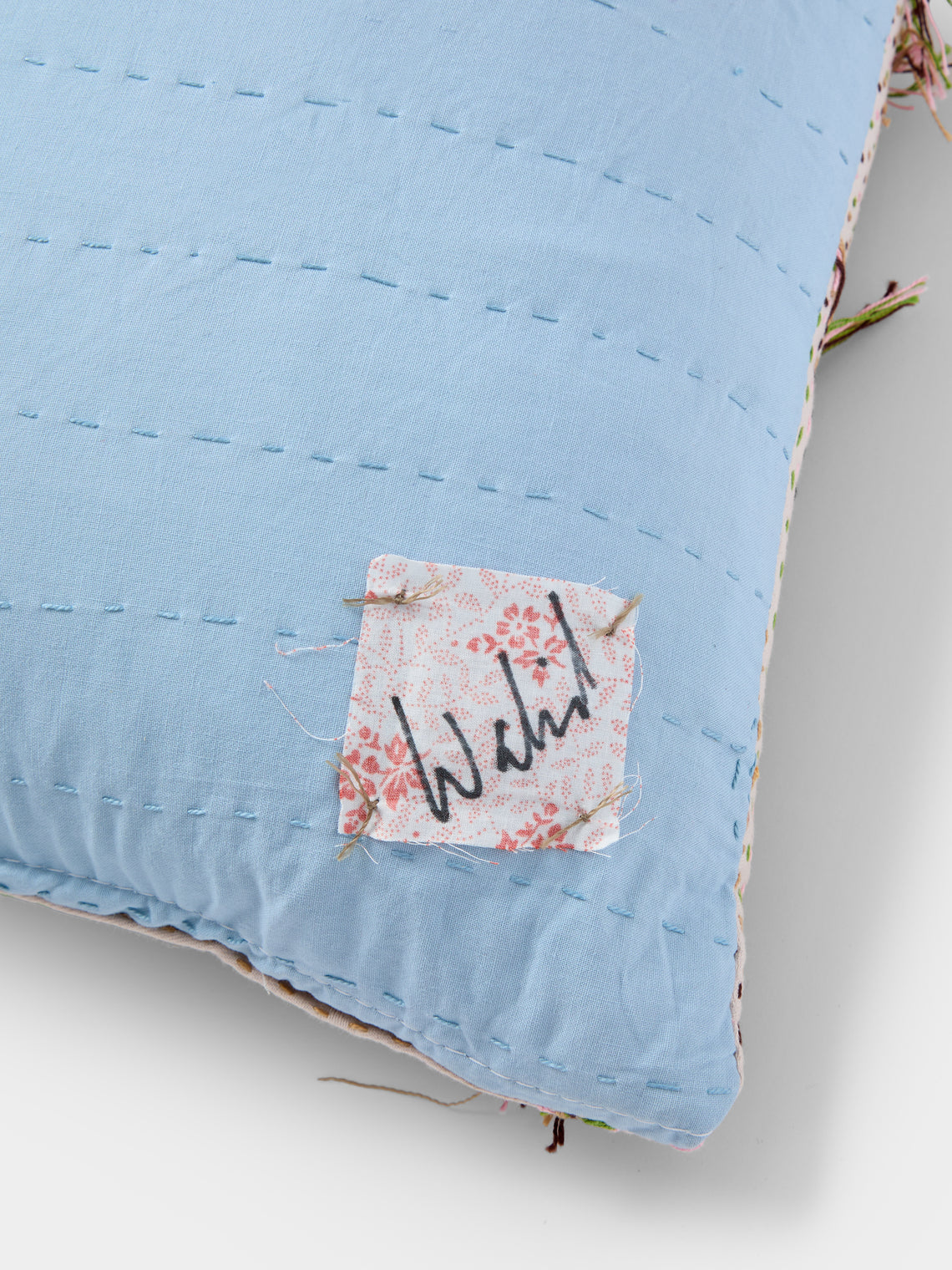 By Walid - 19th-Century Needlepoint Wool and Cotton Cushion (18.5in/47cm) - Multiple - ABASK