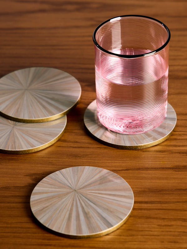 HestiaLiving - Soleil Wood Coasters (Set of 4) - Gray - ABASK
