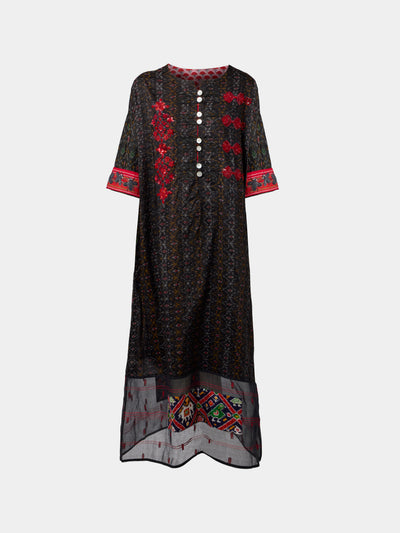 Nazzy Beglari - Women's Hand-Loomed Ikat Silk Robe | One Size - Multiple - ABASK - 