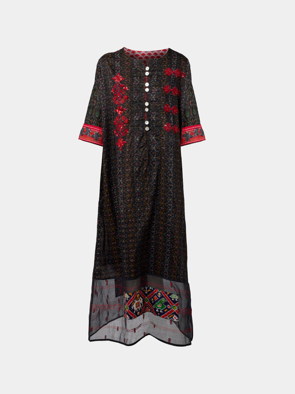 Nazzy Beglari - Women's Hand-Loomed Ikat Silk Robe | One Size - Multiple - ABASK - 