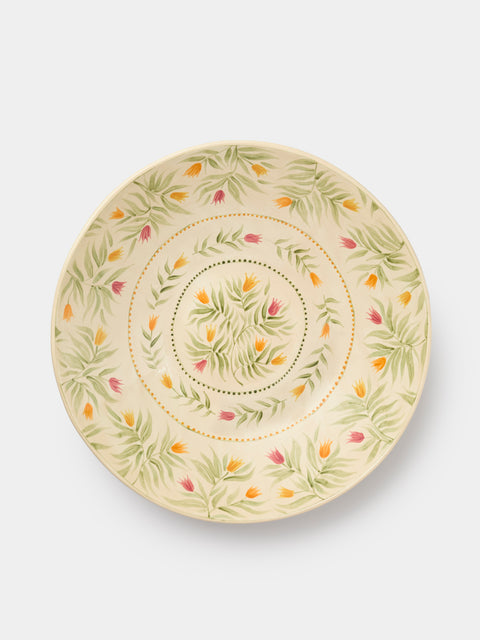 Rosanna Corfe - Doves and Daffodils Hand-Painted Ceramic Flared Bowl - Cream - ABASK