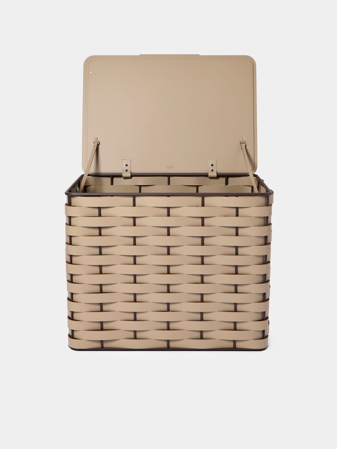 RUDI - Nassa No. 17 Leather Rectangular Basket - Gray - ABASK
