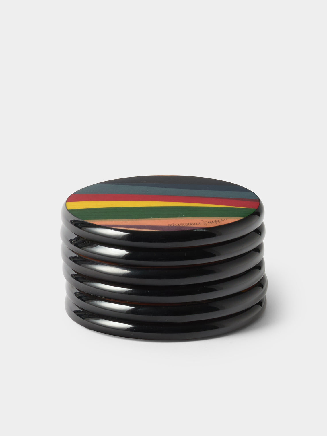 Mastellone Giuseppe - Wood Inlay Coasters (Set of 6) - Multiple - ABASK