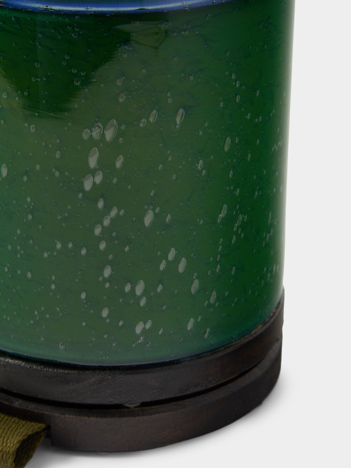 Wannes Antwerp - Antoine Manaus Hand-Blown Glass and Rubberwood Portable Lamp - Green - ABASK