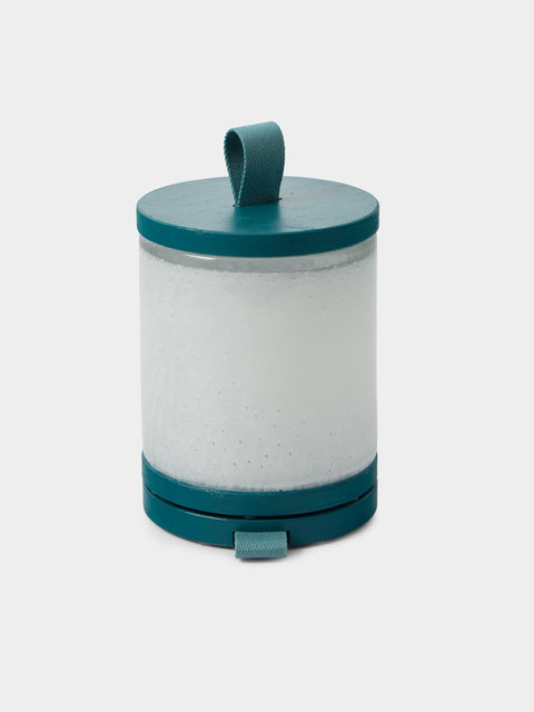 Wannes Antwerp - Antoine Santorini Hand-Blown Glass and Rubberwood Portable Lamp - Blue - ABASK - 
