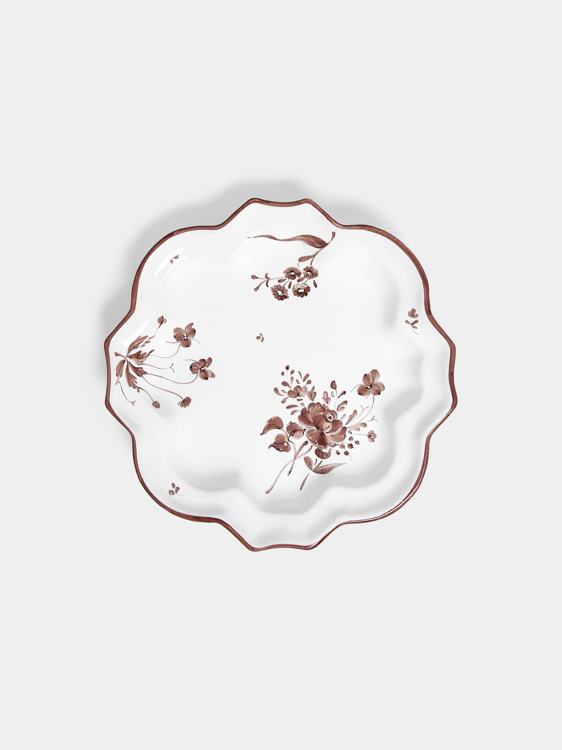 Z.d.G - Camaïeu Drageoir Hand-Painted Ceramic Salad / Dessert Plates – 8in/21cm (Set of 2) - White - ABASK- 