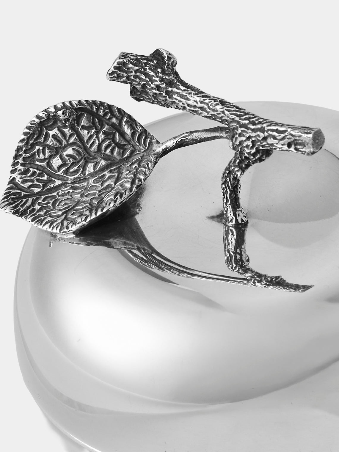 Antique and Vintage - 1970s Teghini Firenze Silver-Plated Apple Tea Box - Silver - ABASK