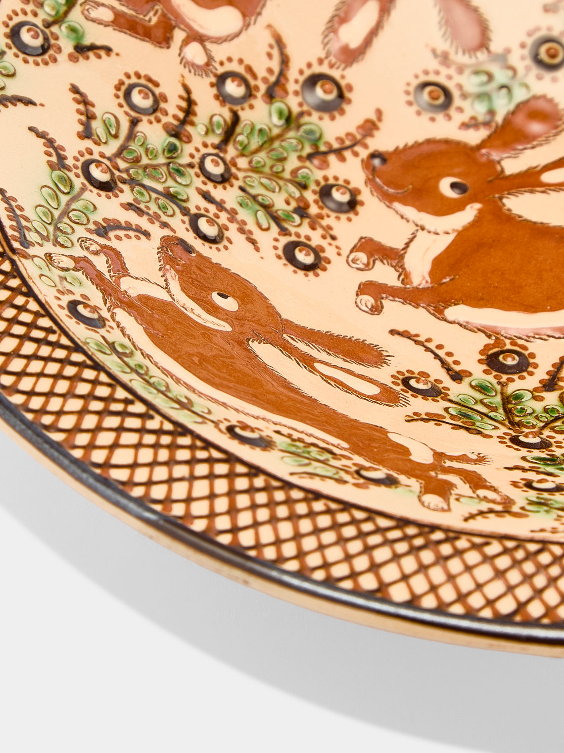 Poterie d’Évires - Rabbits Hand-Painted Ceramic Large Breakfast Serving Bowl -  - ABASK
