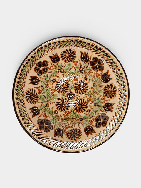 Poterie d’Évires - Flowers Hand-Painted Ceramic Large Serving Bowl -  - ABASK