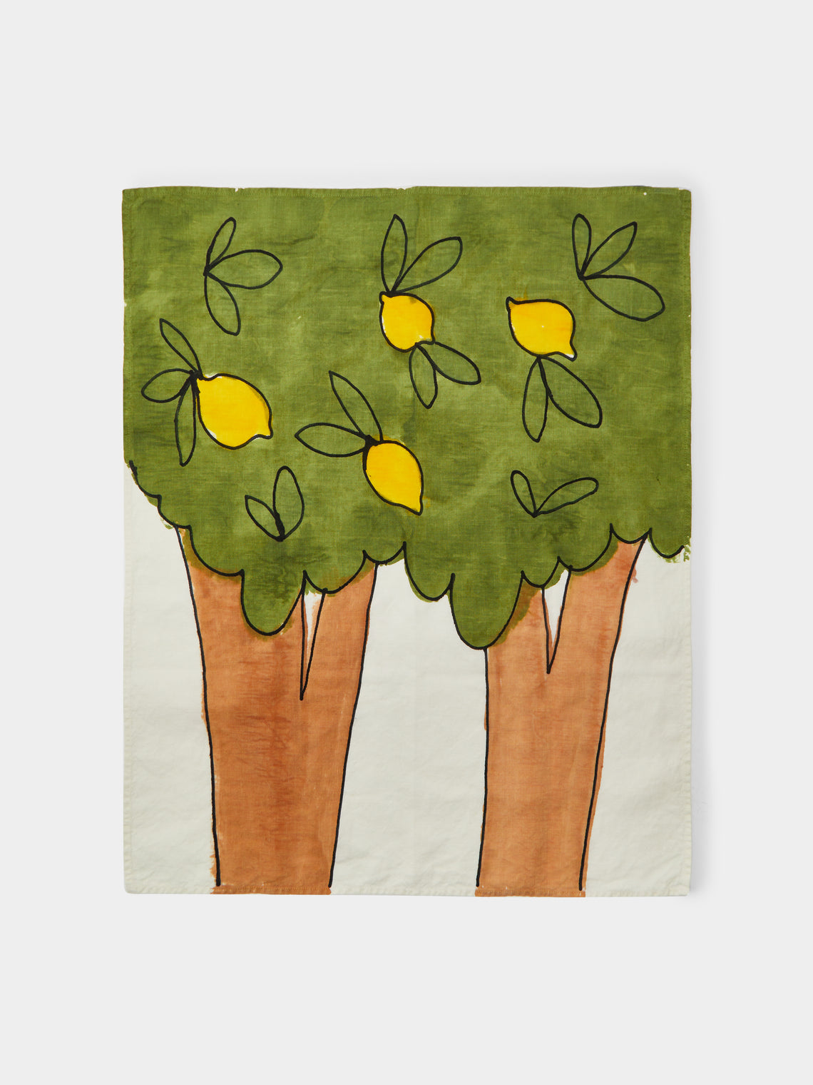 Stamperia Bertozzi - Lemons & Oranges Hand-Painted Linen Tea Towels (Set of 2) -  - ABASK