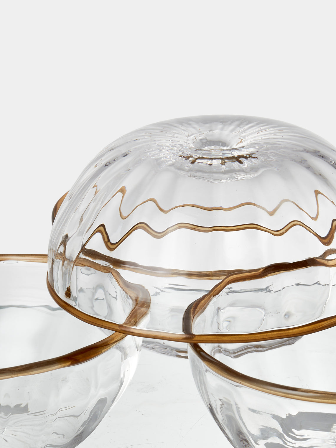 Akua Objects - Peter Hand-Blown Crystal Dessert Bowls (Set of 4) - Clear - ABASK
