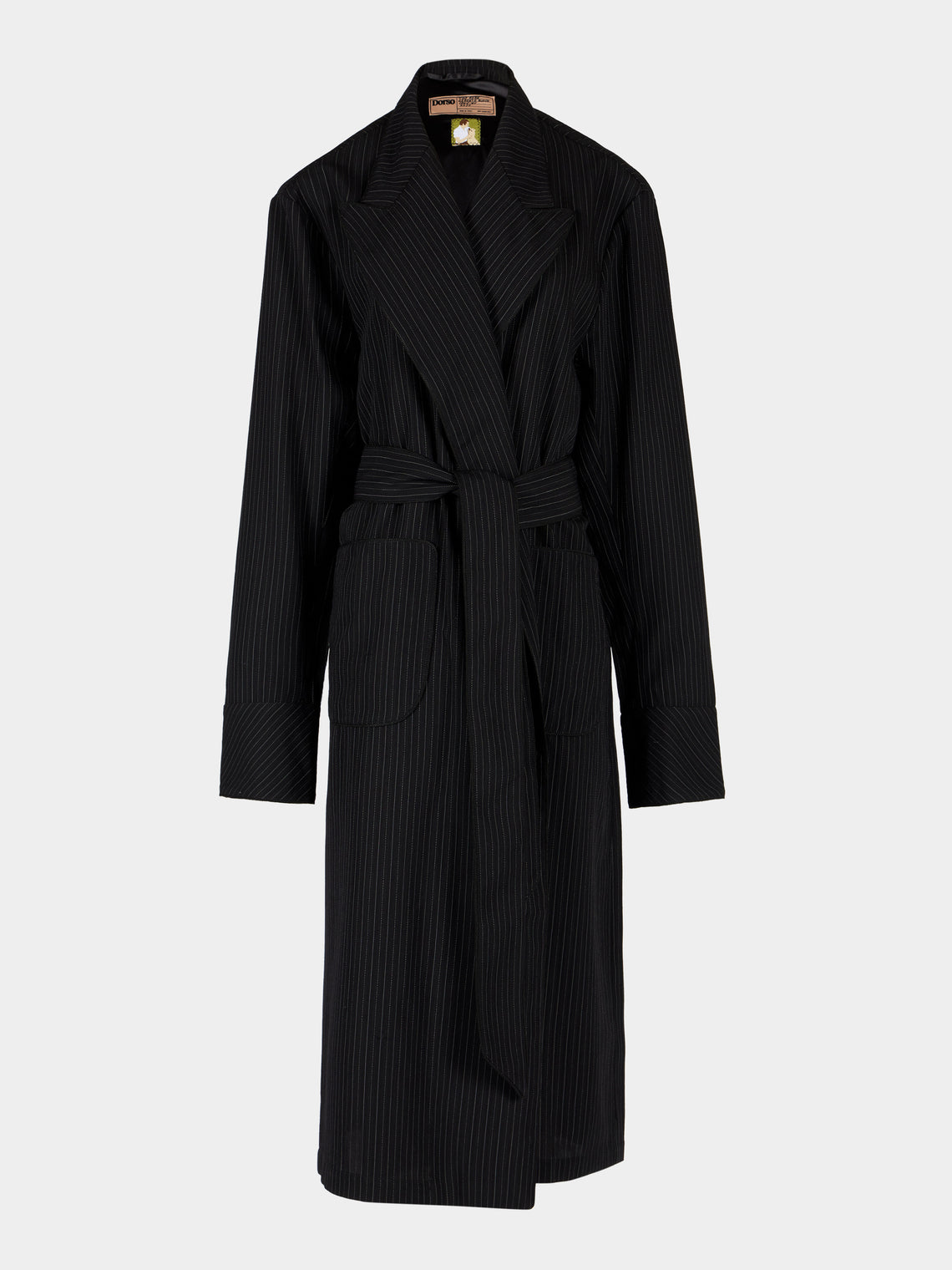 Dorso - The Gessato Wool Robe - Black - ABASK - 