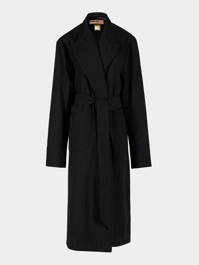 Dorso - The Gessato Wool Robe - Black - ABASK - 