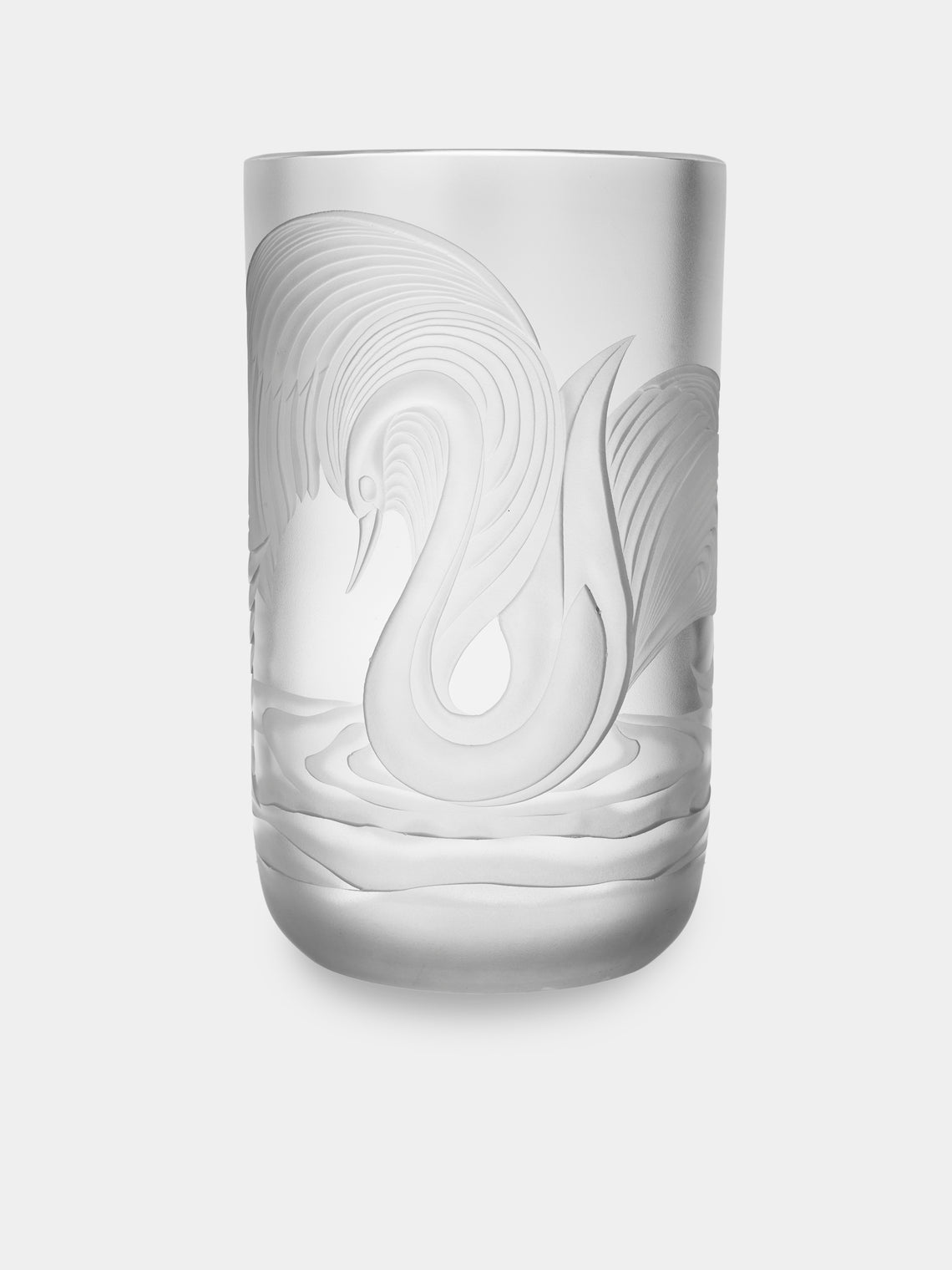 Antique and Vintage - 20th-Century Lalique Swan Crystal Vase (14in/35.5cm) - Clear - ABASK - 