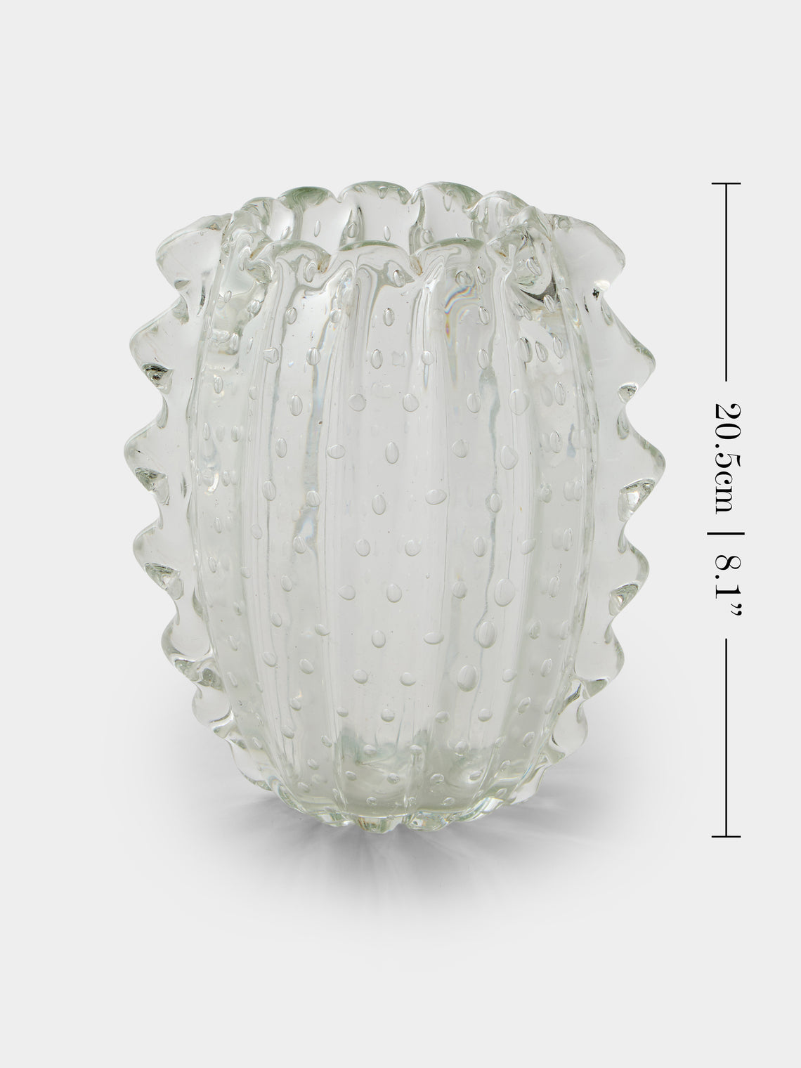 Antique and Vintage - 1930s Ercole Barovier Rostrato Glass Vase (8in/20.5cm) - Clear - ABASK