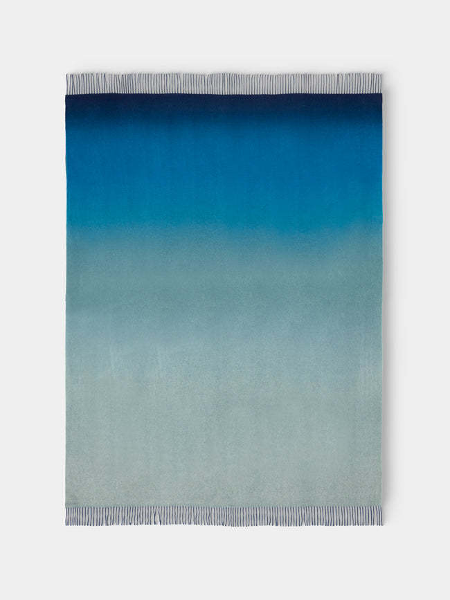 Begg x Co - Nuance Ombré Cashmere Throw (72in/1.8m) - Blue - ABASK - 