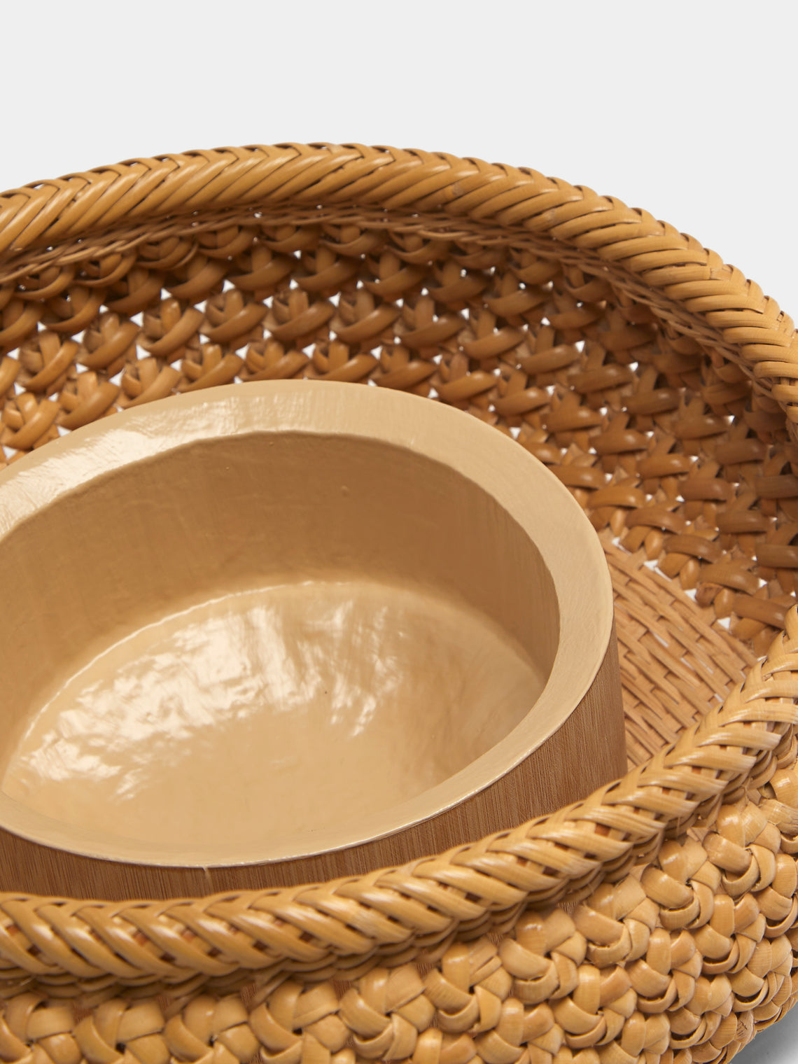 Junpei Kawaguchi - Hand-Braided Rattan Flower Basket - Brown - ABASK