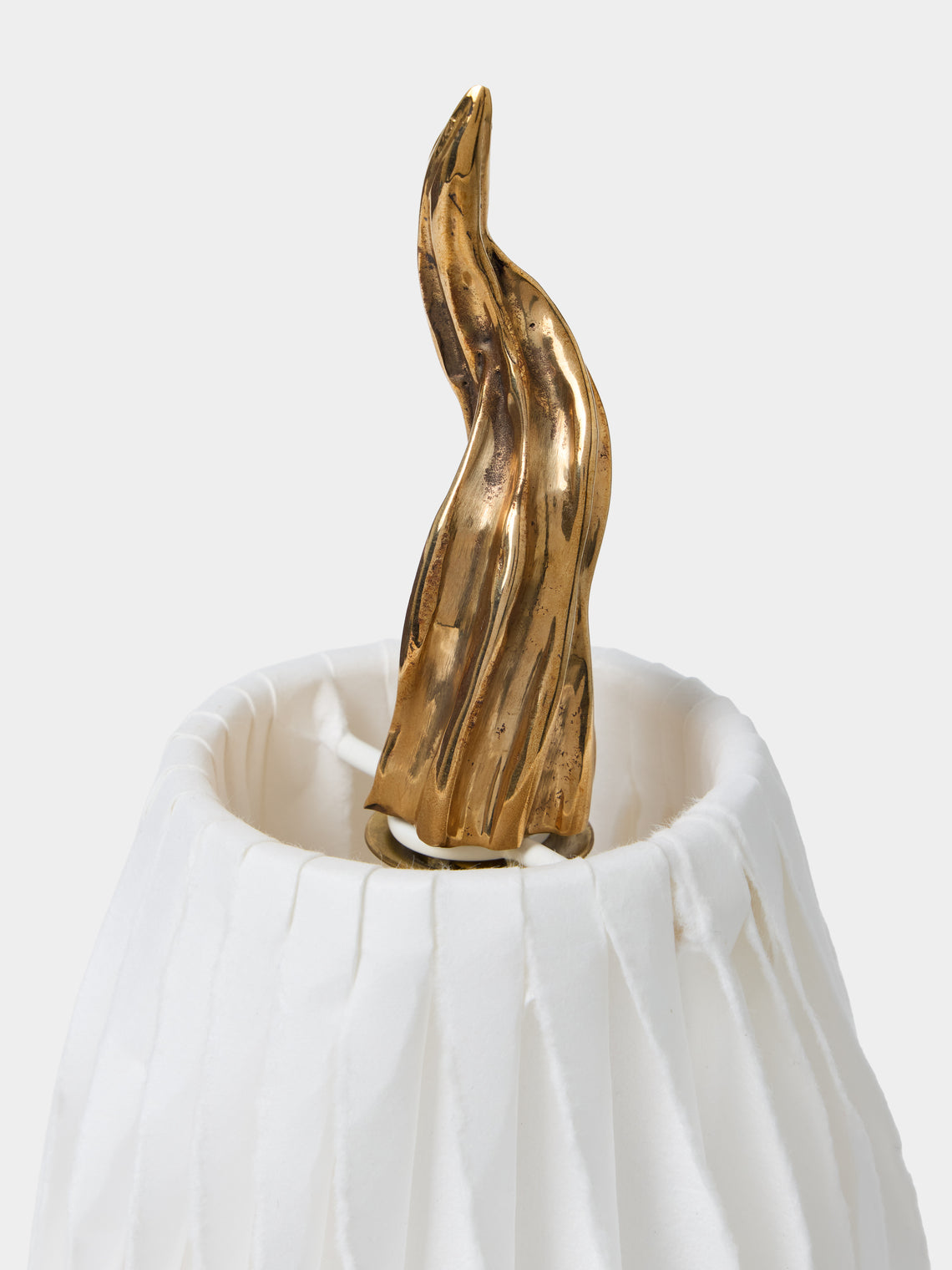 Studio Palatin - Surculus Hand-Cast Bronze and Hosho Paper Midi Portable Table Lamp - Bronze - ABASK