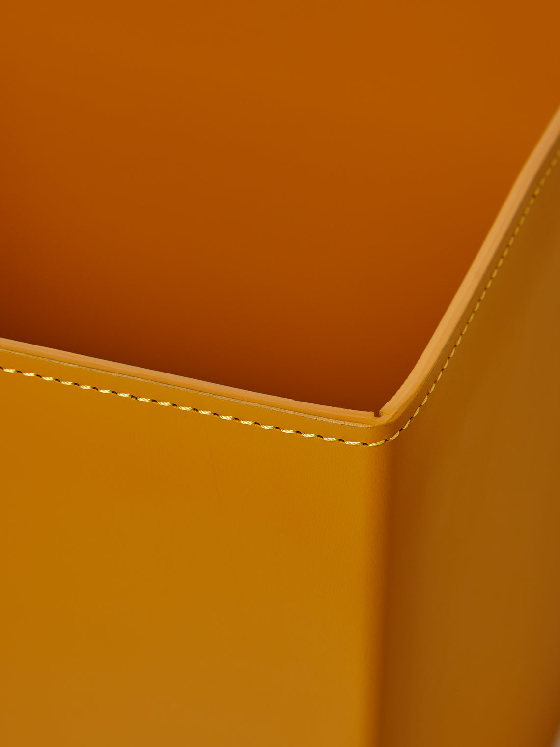 RUDI - Bino Leather Square Lidded Wastepaper Bin - Yellow - ABASK