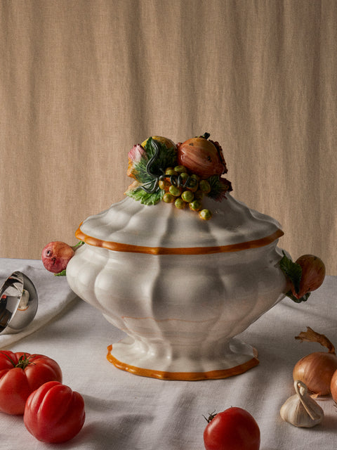 Fioravola - Fruits Hand-Painted Ceramic Tureen - White - ABASK