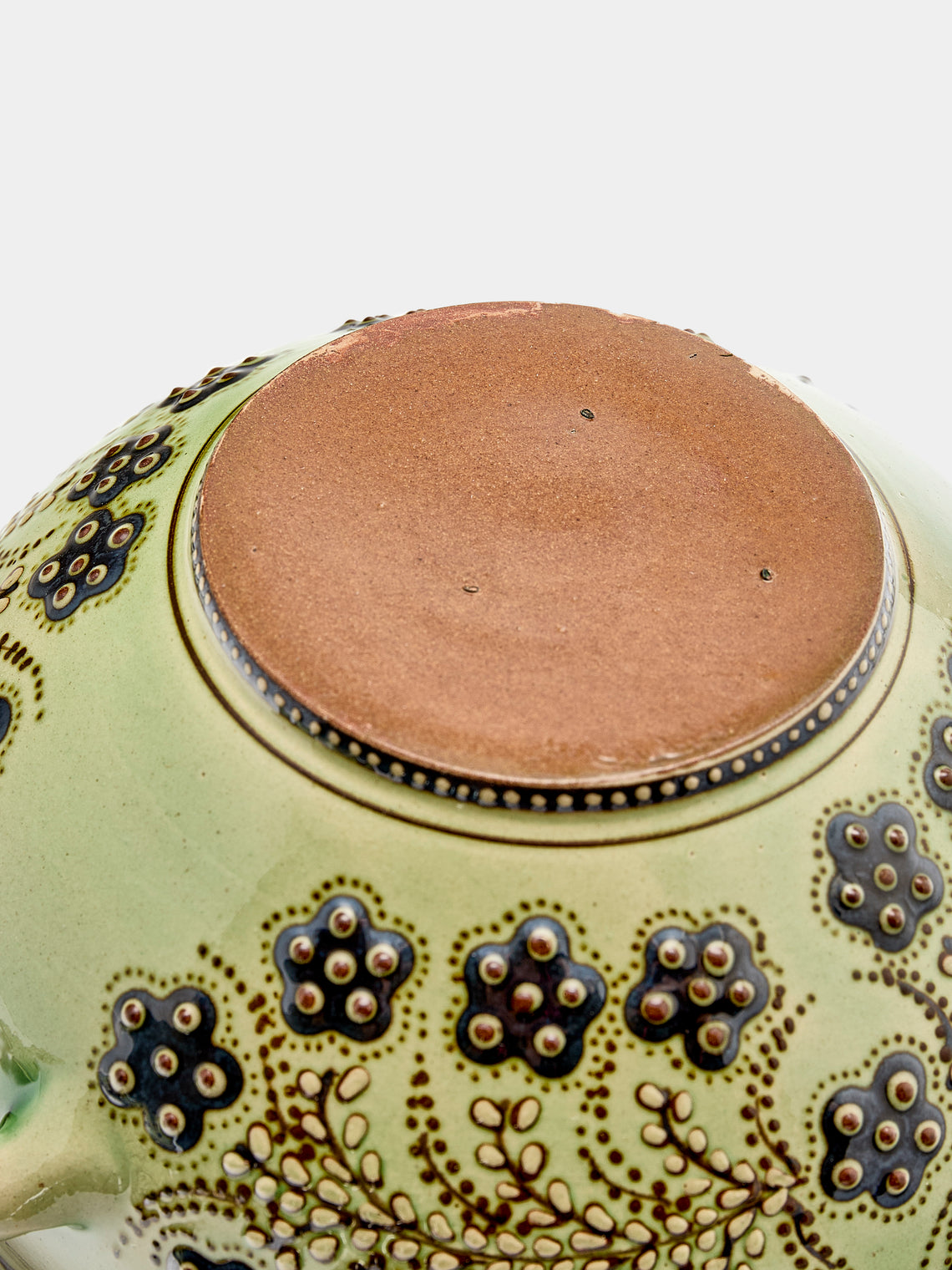 Poterie d’Évires - Flowers Hand-Painted Ceramic Small Lidded Vegetable Dish - Green - ABASK