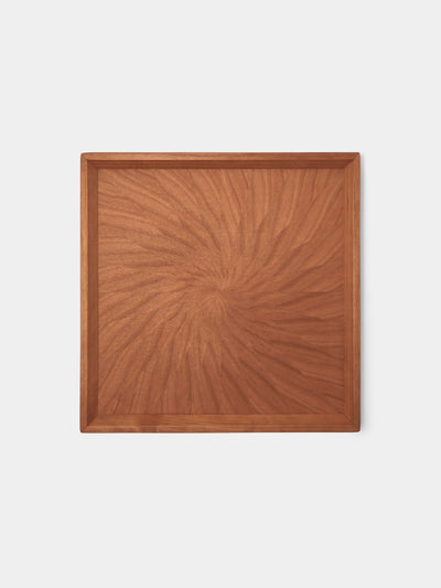 Mori Kougei - Poke Black Cherry Wood Square Tray (10.5in/26.5cm) - Brown - ABASK - 