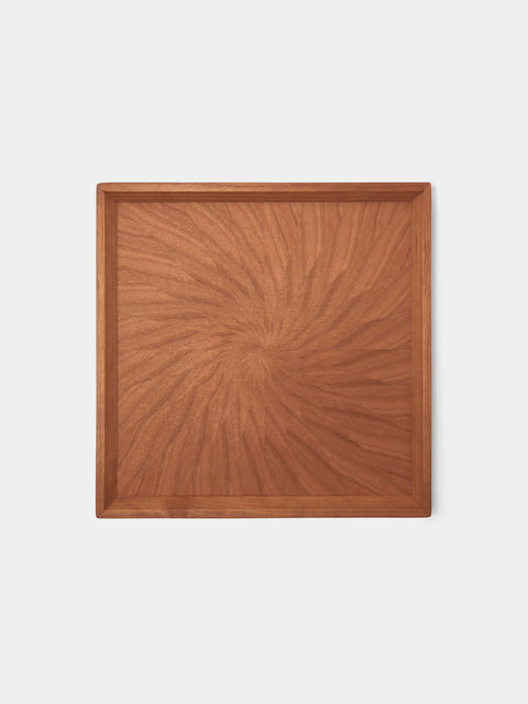 Mori Kougei - Poke Black Cherry Wood Square Tray (10.5in/26.5cm) - Brown - ABASK - 