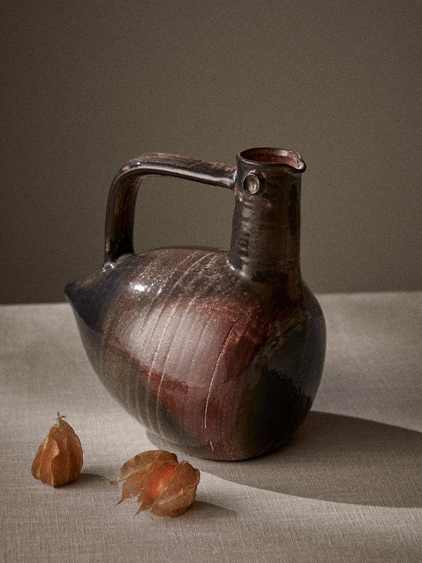 Antique and Vintage - Mid-Century Bird Ceramic Jug - Brown - ABASK