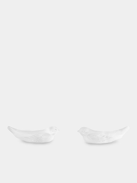 Lalique - | Set of 2 | Swallow Crystal Knife Rests - Clear - ABASK - 