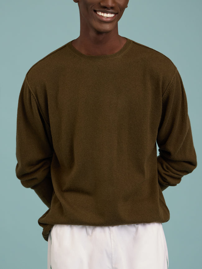 Denis Colomb - Cashmere Crew-Neck Sweater | Size: M - Khaki - ABASK