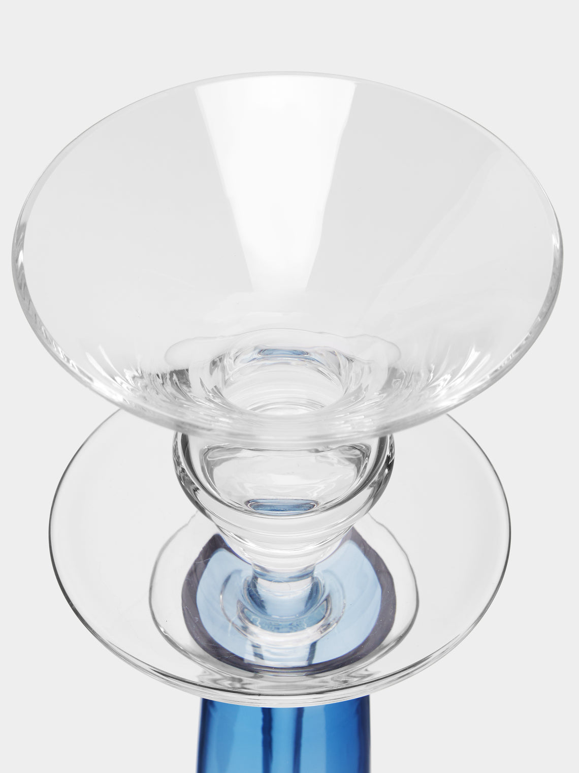 Theresienthal - Louisa Hand-Blown Crystal Candlestick (Set of 2) - Blue - ABASK