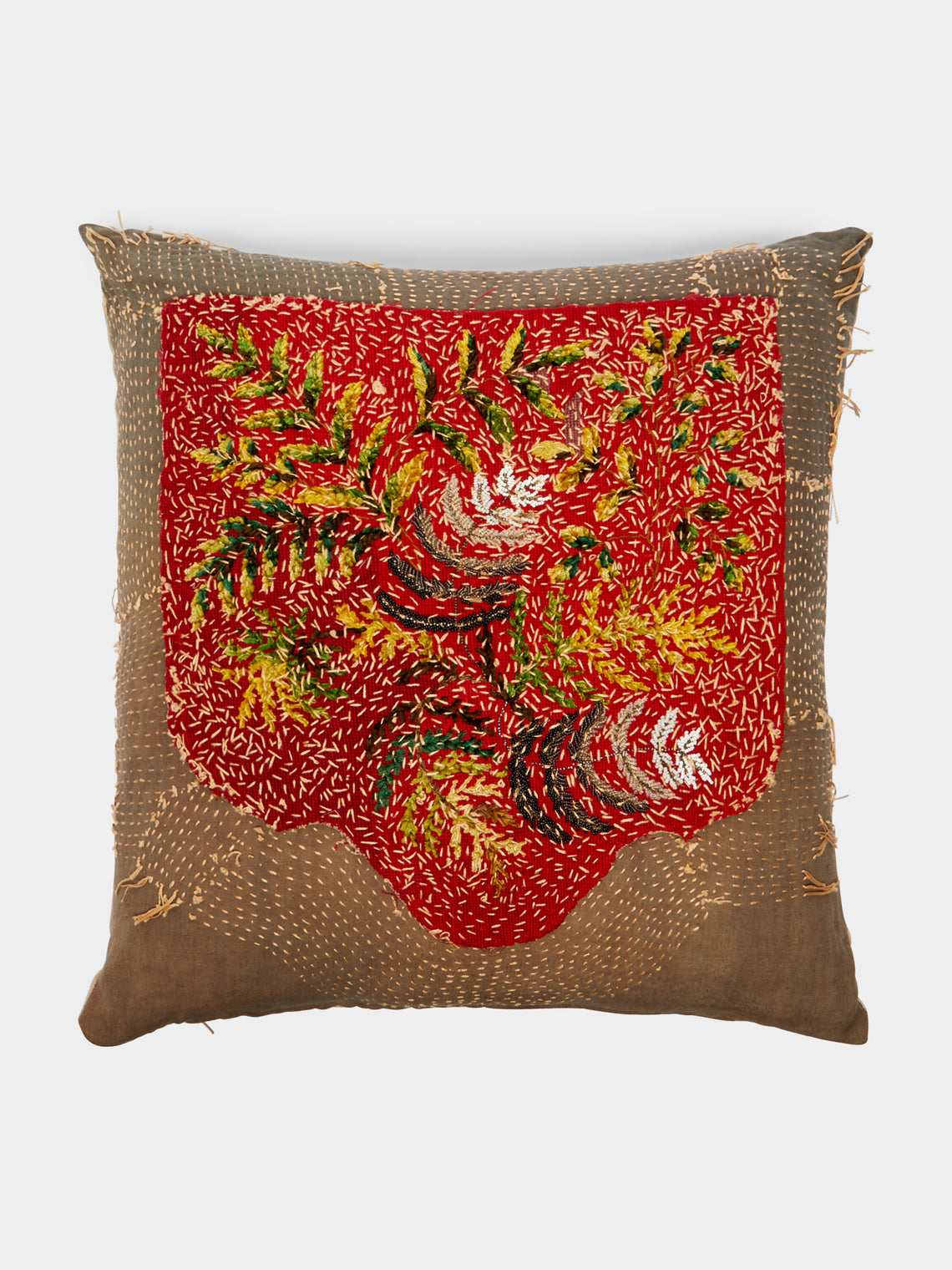By Walid - 19th-Century Victorian Needlepoint Wool Cushion -  - ABASK - 