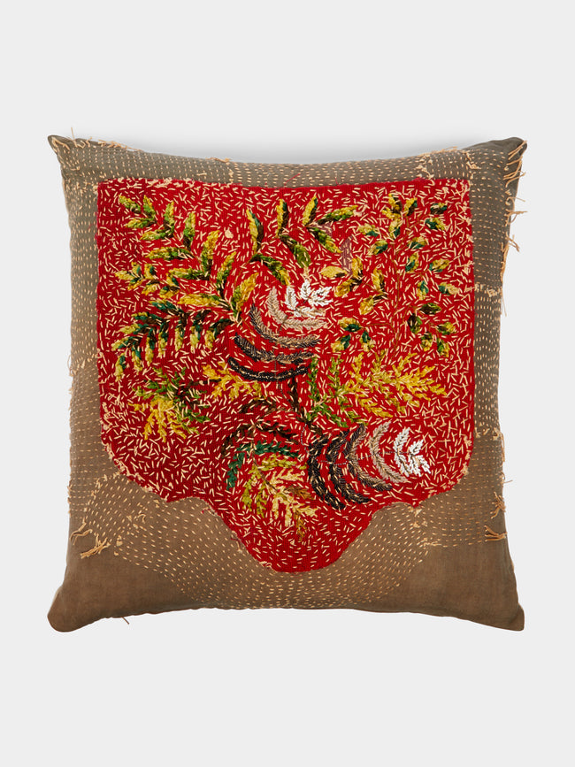 By Walid - 19th-Century Victorian Needlepoint Wool Cushion -  - ABASK - 