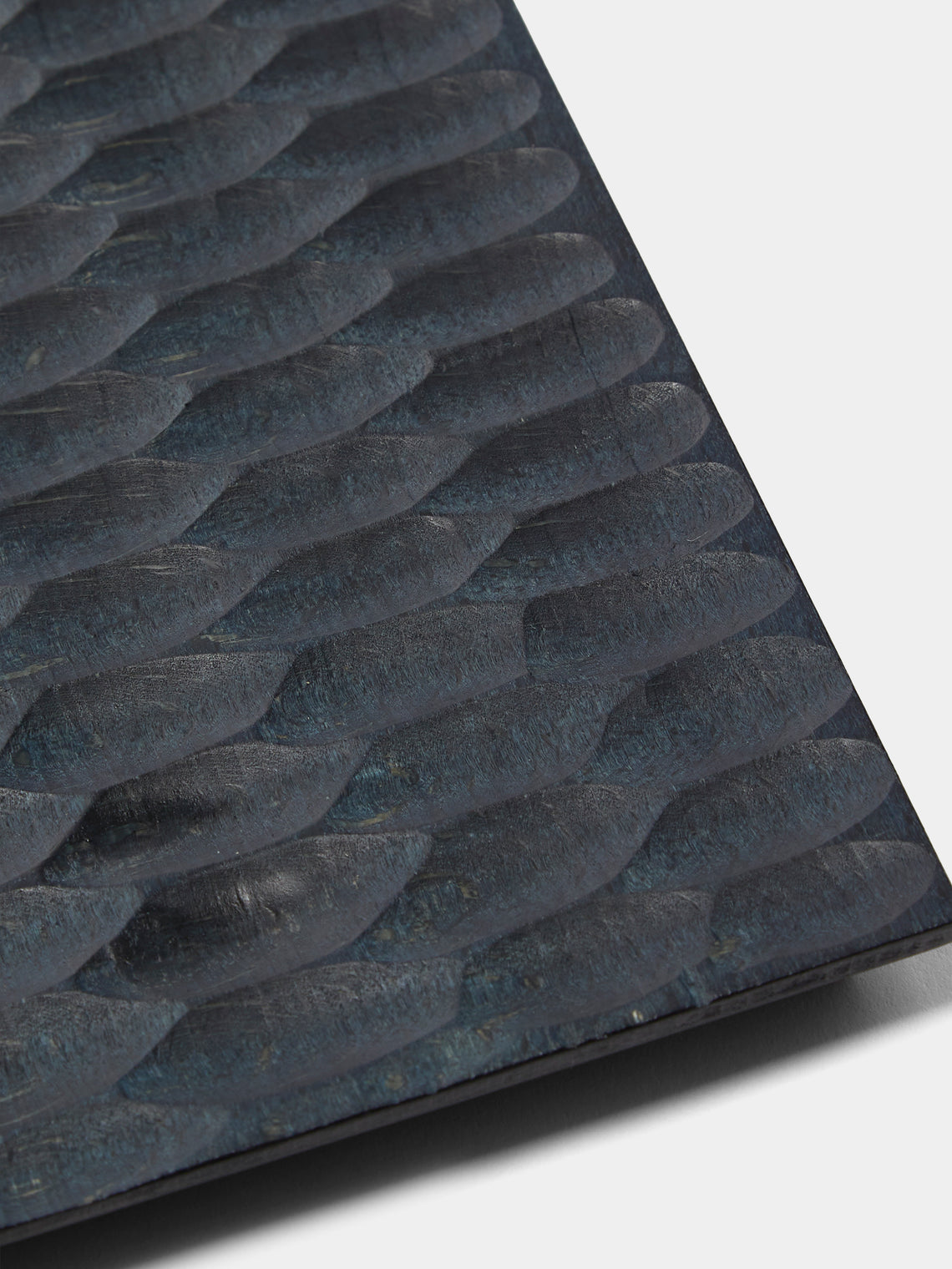 Mori Kougei - Tsuki-Jiri Indigo-Dyed Oak Sushi Plate (12in/30cm) - Black - ABASK