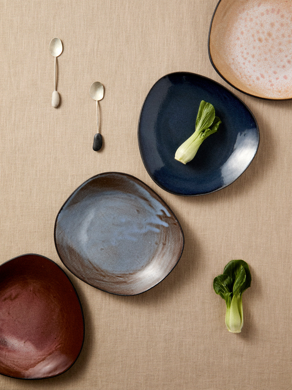 Hana Karim Studio - Hand-Built Stoneware Dinner Plates — 11in/28cm (Set of 4) - Multiple - ABASK