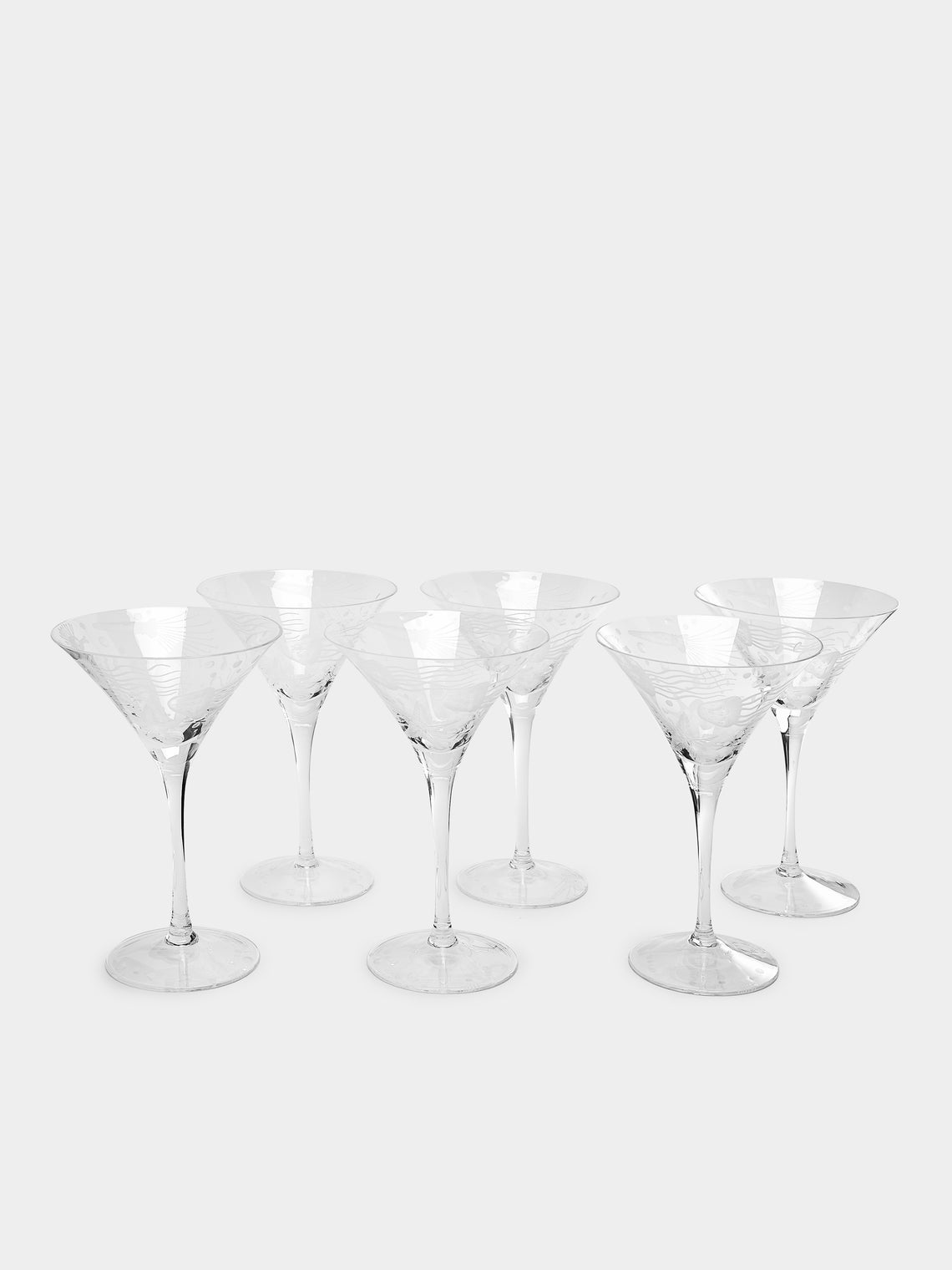 Artel - Frutti di Mare Hand-Engraved Crystal Martini Glasses (Set of 6) -  - ABASK