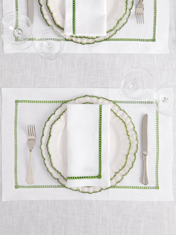Los Encajeros - Tokyo Linen Placemats (Set of 4) - White - ABASK