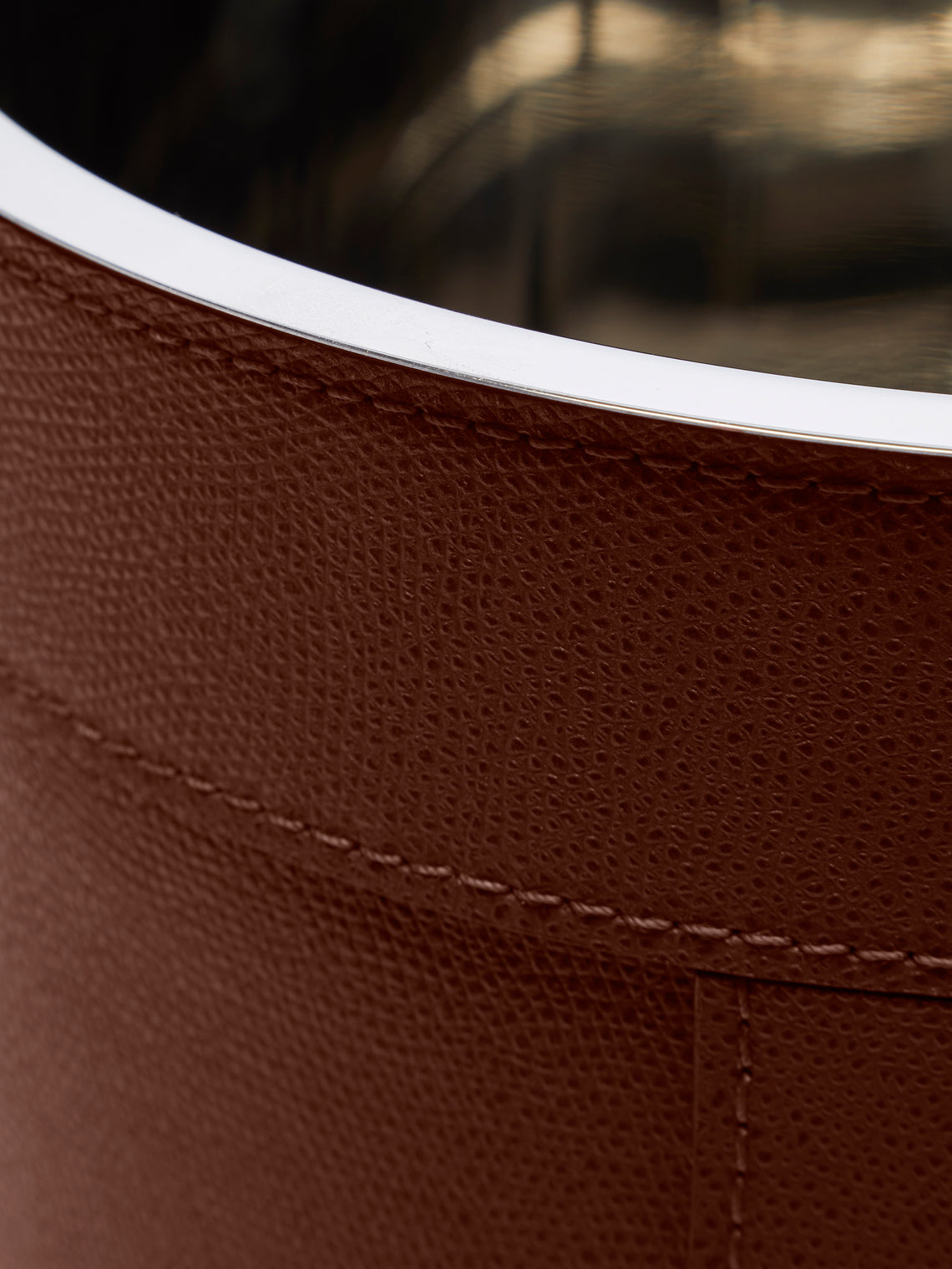 Giobagnara - Brus Leather Wastepaper Bin - Brown - ABASK