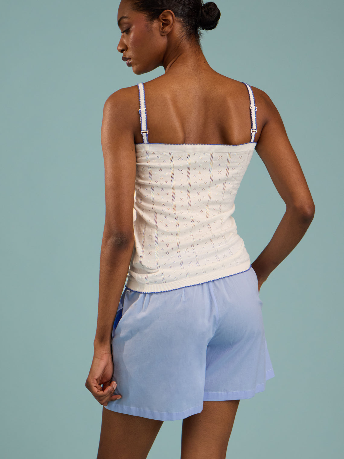 B.B. Wallace - Chicago Cotton Pointelle Camisole Top | Size: S - White - ABASK