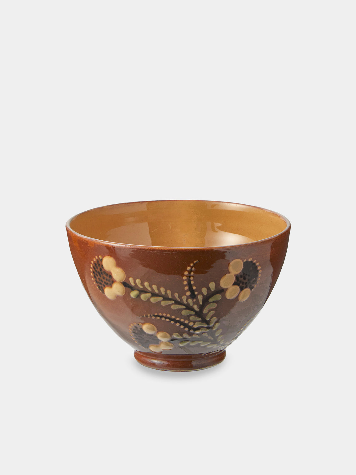 Poterie d’Évires - Flowers Hand-Painted Ceramic Small Bowls (Set of 4) - Light Brown - ABASK