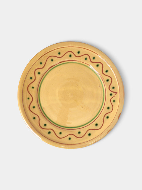 Poterie de Cliousclat - Hand-Painted Slipware Dinner Plates – 10in/25.5cm (Set of 4) - Beige - ABASK - 