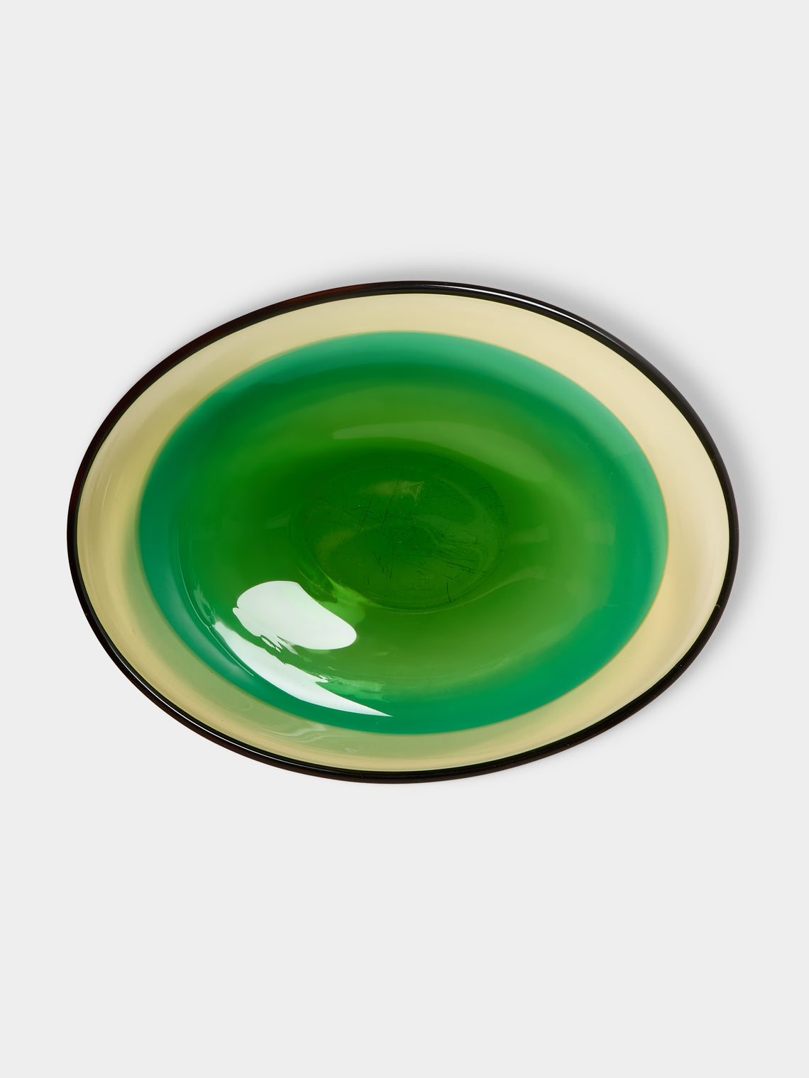 Antique and Vintage - 1960s Flavio Poli for Seguso Vetri d’Arte Murano Glass Centerpiece - Green - ABASK