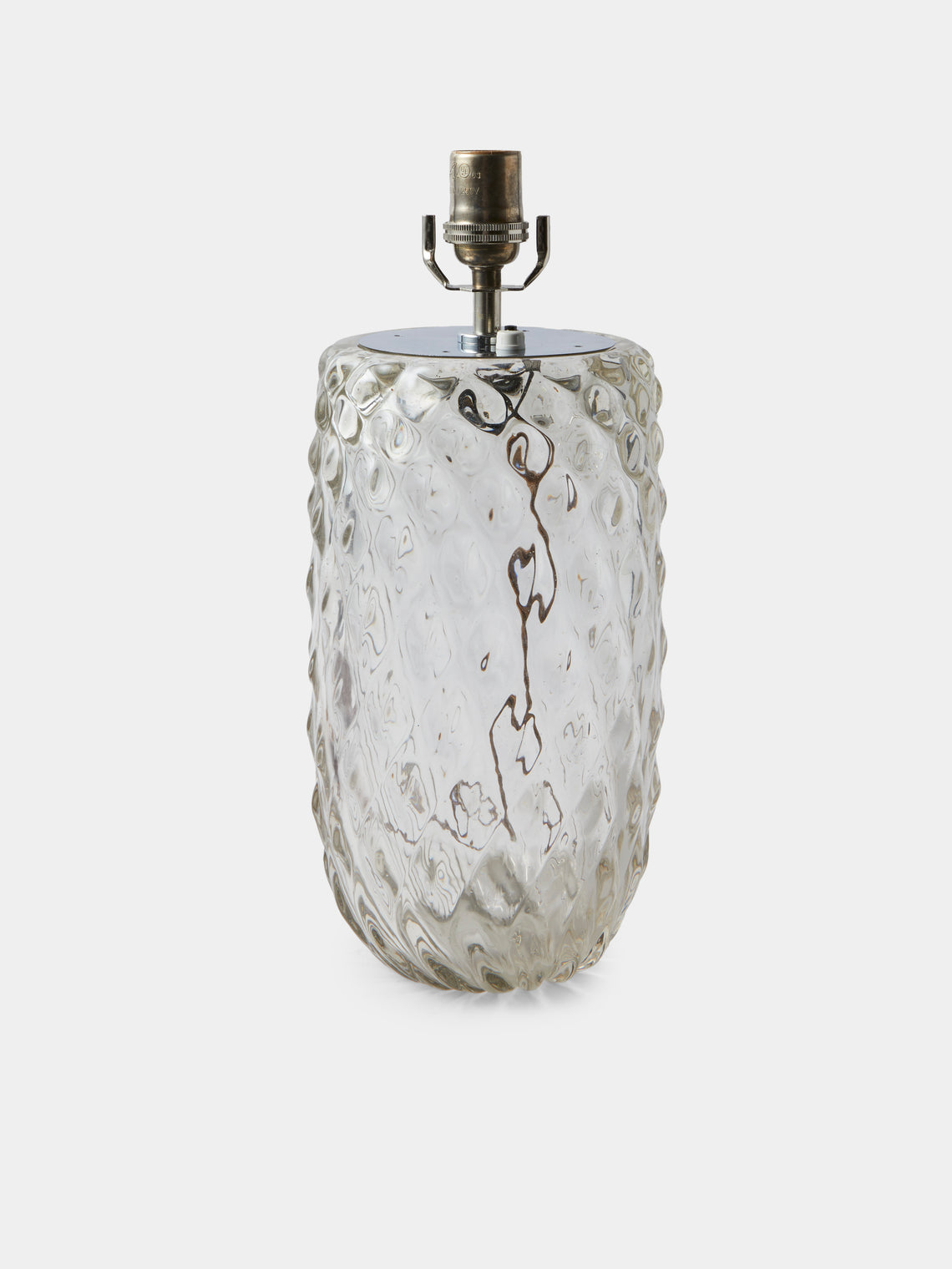 Antique and Vintage - 1940s Flavio Poli Murano Glass Table Lamp - Clear - ABASK - 